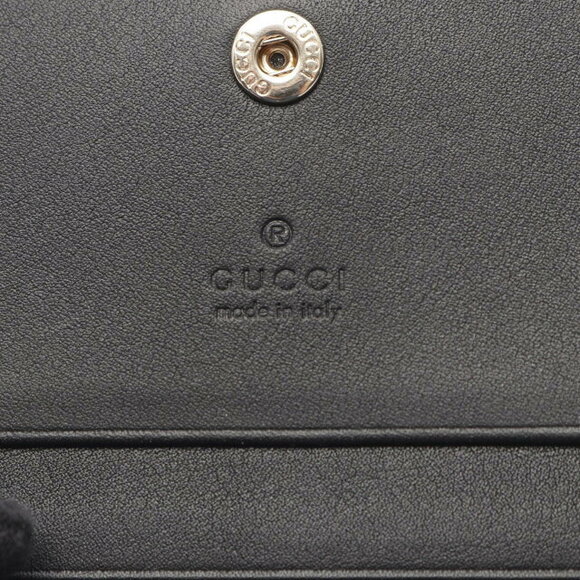 Gucci GG Emblem Zip Wallet Bifold Leather Beige Black - Picture 4 of 5